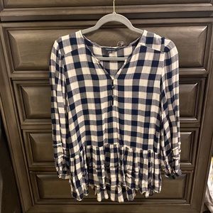 3 FOR $20 | American Eagle Plaid Babydoll Blouse